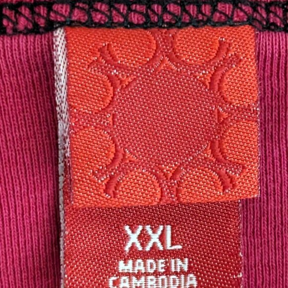 Women's Red, Cotton Knit, Pullover Pajama Top w Poodle Dog; Size XXL - Picture 4 of 6